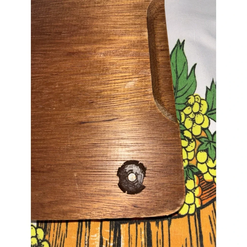 JAPAN Wood & Ceramic Floral Tile Inset Cutting Board, Medium Rectangle, Feet